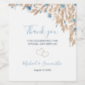 Hochzeitsfeiern für das blaue Land Weinetikett (Einzelnes Label)