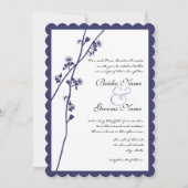 Hochzeitsfeiern für die Blume von Navy Einladung (Vorderseite)