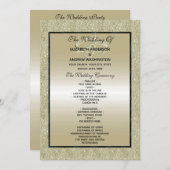 Hochzeitsfeiern, Gold Glitzer-Hochzeitsprogramm (Vorne/Hinten)