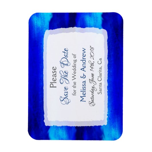 Hochzeitsfeiern im blauen Ozean retten das Date Ma Magnet (Vertikal)