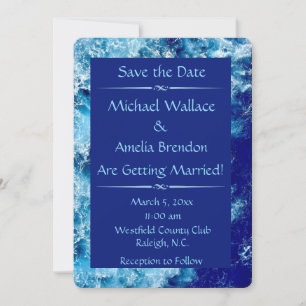 Hochzeitsfeiern im blauen Ozean speichern Sie die Save The Date
