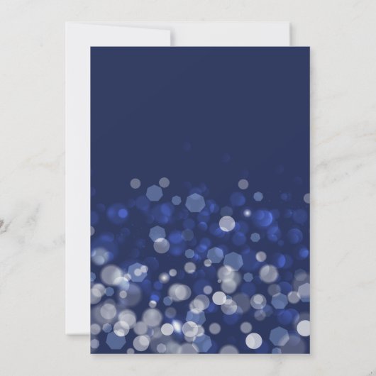 Hochzeitsfeiern im blauen Winter - Probe lädt ein Einladung (Rückseite)