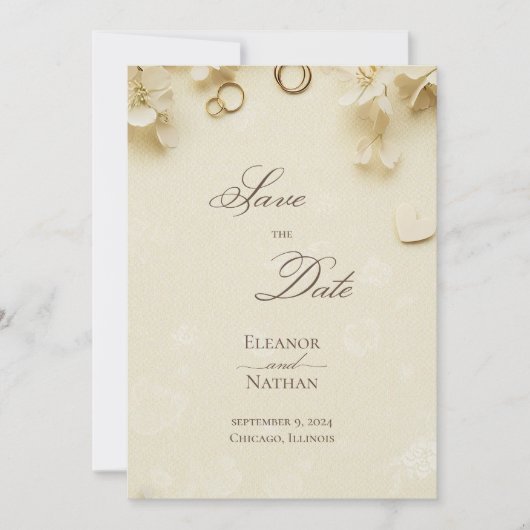 Hochzeitsfeiern im Frühjahr retten das Datum Einladung (Vorderseite)