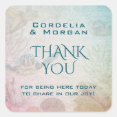 Hochzeitsfeiern im lebenden Meer Vielen Dank Quadratischer Aufkleber (Vorderseite)