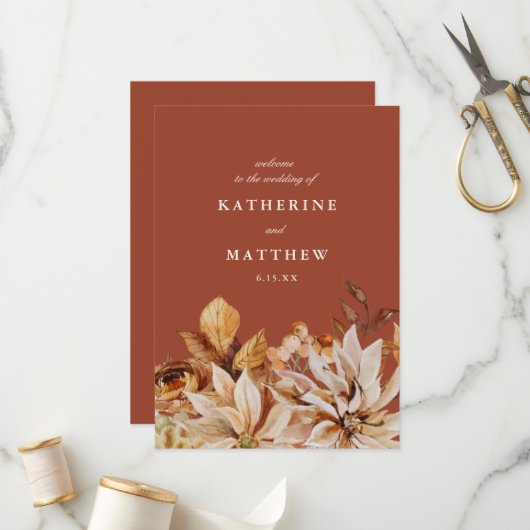 Hochzeitsfeiern im Parco delle camelie Locarno Programm (Vorderseite/Rückseite Beispiel)