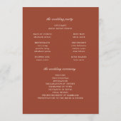 Hochzeitsfeiern im Parco delle camelie Locarno Programm (Rückseite)