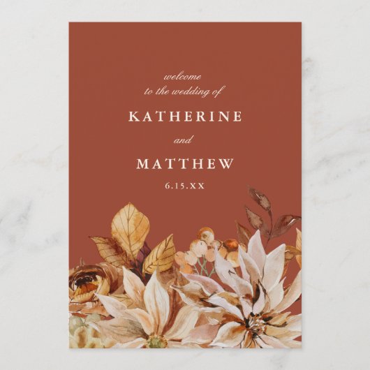 Hochzeitsfeiern im Parco delle camelie Locarno Programm (Vorderseite)