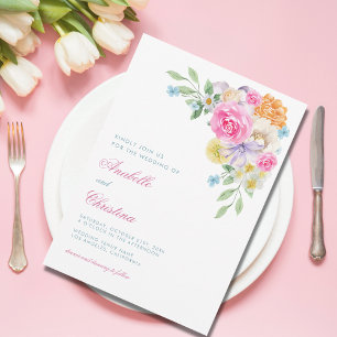 Hochzeitsfeiern im Pink Blumengarten Tea Party Einladung