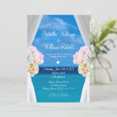 Hochzeitsfeiern im Sommer mit tropischem Meer Einladung (Stehend Vorderseite)