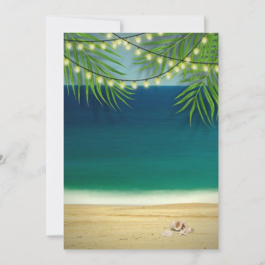 Hochzeitsfeiern im tropischen Ocean Beach Einladung (Rückseite)