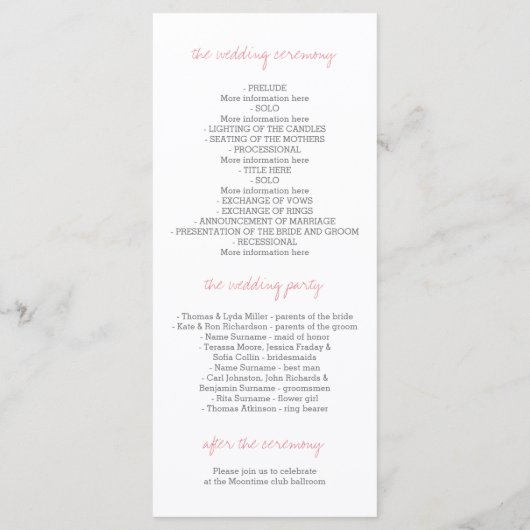 Hochzeitsfeiern im Wasserfarben Programm (Rückseite)