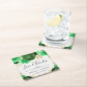 Hochzeitsfeiern in Aquarellgrün und Gold Rechteckiger Pappuntersetzer (Vor Ort)