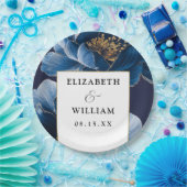 Hochzeitsfeiern in Blau und Gold Pappteller (Party)