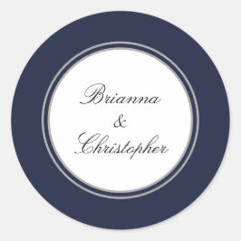 Hochzeitsfeiern in Blau und Weiß Runder Aufkleber