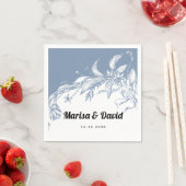 Hochzeitsfeiern in Blau-Weiß-Blume Serviette (Beispiel)