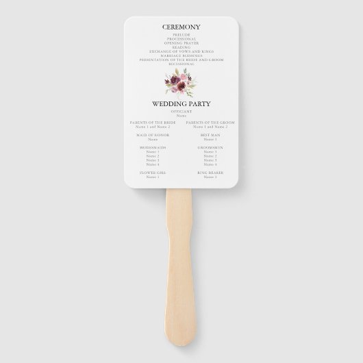 Hochzeitsfeiern in Burgund Fächer (Rückseite)