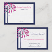 Hochzeitsfeiern in der Marine und in Fuchsia Vinta Platzkarte (Vorne/Hinten)