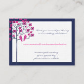 Hochzeitsfeiern in der Marine und in Fuchsia Vinta Platzkarte (Rückseite)