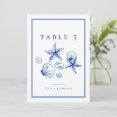 Hochzeitsfeiern in der Muschel des blauen Ozeans Einladung (Stehend Vorderseite)