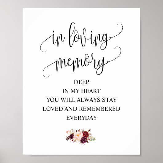 Hochzeitsfeiern in einem Gedächtnisschild Poster (Vorne)