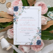 Hochzeitsfeiern in hellblauem Rosa Einladung