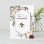 Hochzeitsfeiern in Luxury Floral Art Einladung (Stehend Vorderseite)