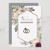 Hochzeitsfeiern in Luxury Floral Art Einladung (Vorne/Hinten)