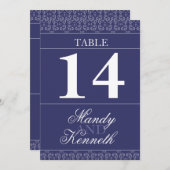 Hochzeitsfeiern in Navy Einladung (Vorne/Hinten)