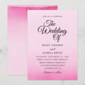 Hochzeitsfeiern in Rosa Einladung (Vorne/Hinten)
