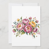 Hochzeitsfeiern in Rosa und Gelb Einladung (Rückseite)