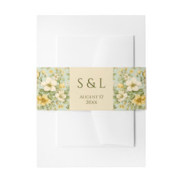 Hochzeitsfeiern in sanften grünen und beigen Blume Einladungsbanderole