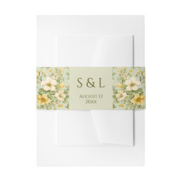 Hochzeitsfeiern in sanften grünen und beigen Blume Einladungsbanderole