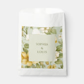 Hochzeitsfeiern in sanften grünen und beigen Blume Geschenktütchen (Vorderseite)