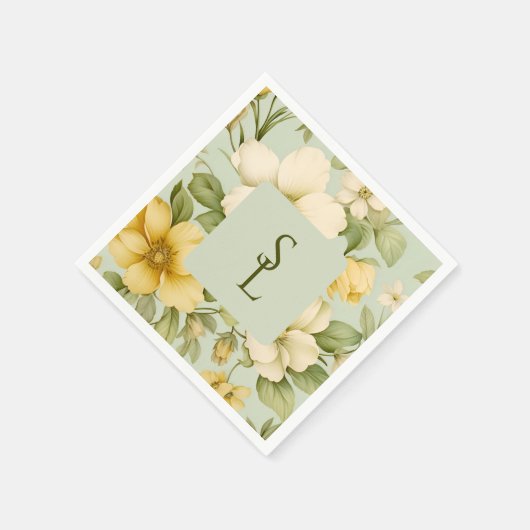 Hochzeitsfeiern in sanften grünen und beigen Blume Serviette (Ecke)