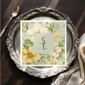 Hochzeitsfeiern in sanften grünen und beigen Blume Serviette