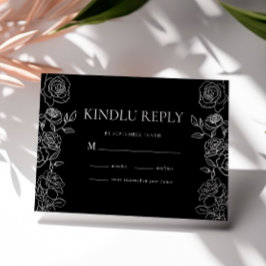 Hochzeitsfeiern in Schwarz-Weiß-Frankreich RSVP Karte