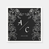 Hochzeitsfeiern in Schwarz-Weiß-Frankreich Serviette (Vorderseite)