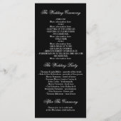 Hochzeitsfeiern in Schwarz-Weiß Programm (Rückseite)