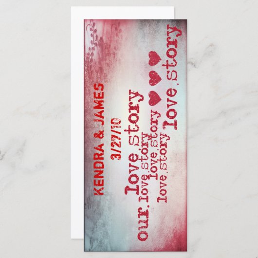 Hochzeitsfeiern Lesezeichen Lieblings-Liebe (Vorne/Hinten)