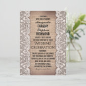 Hochzeitsfeiern mit antiken Spitzen und rustikalen Einladung (Stehend Vorderseite)