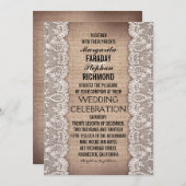 Hochzeitsfeiern mit antiken Spitzen und rustikalen Einladung (Vorne/Hinten)