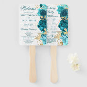 Hochzeitsfeiern mit Aquamariner Wasserfarbe und Go Fächer (Vorne und Hinten)