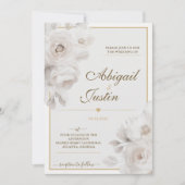 Hochzeitsfeiern mit Aquarellblumen Einladung Weiße (Vorderseite)