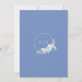 Hochzeitsfeiern mit blauem Blumen Einladung (Rückseite)