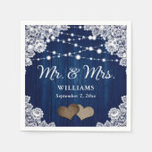 Hochzeitsfeiern mit blauem Holz Serviette (Vorderseite)