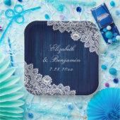 Hochzeitsfeiern mit blauem, rustikalem Holz Pappteller (Party)