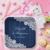 Hochzeitsfeiern mit blauem, rustikalem Holz Pappteller (Party)