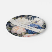 Hochzeitsfeiern mit blauem und düsterblütigem Rosa Pappteller (Schrägansicht)