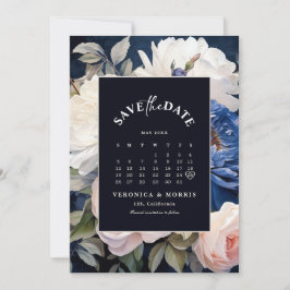 Hochzeitsfeiern mit blauem und düsterblütigem Rosa Save The Date