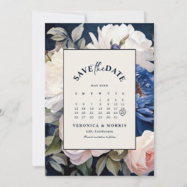 Hochzeitsfeiern mit blauem und düsterblütigem Rosa Save The Date